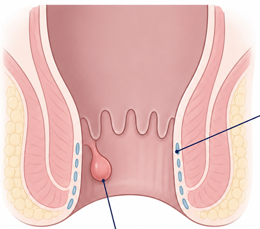 Ilustración pólipo anal