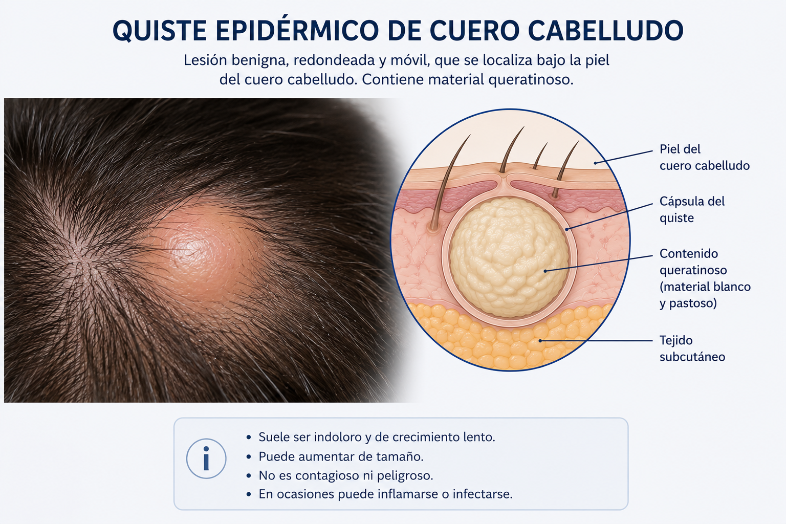 Quiste epidérmico cuero cabelludo